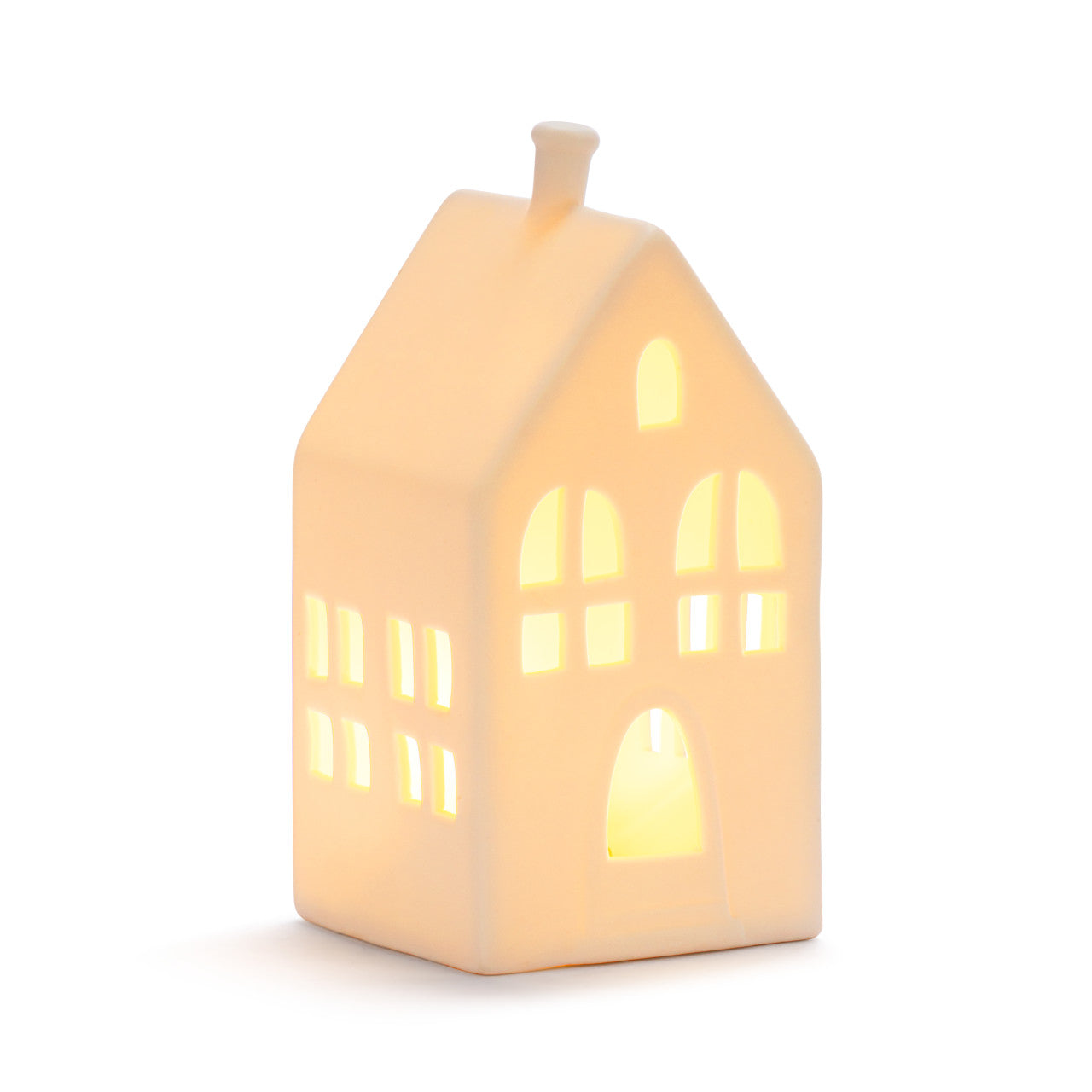 White LED Ceramic House Figure