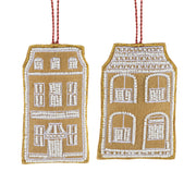 Gingerbread House Beaded Fabric Ornaments