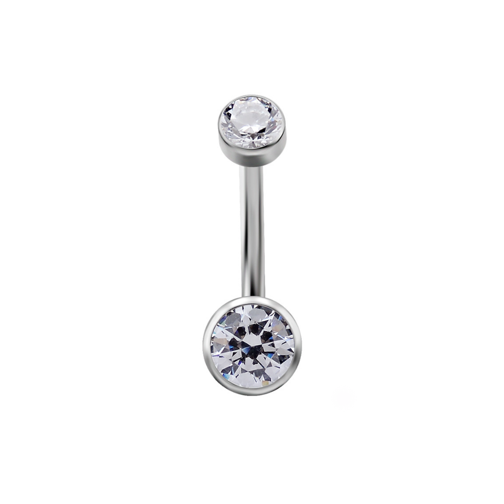 Bezel Titanium Curved Barbell