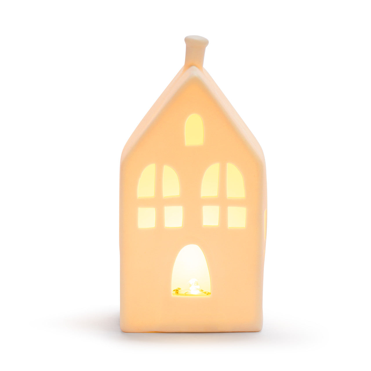 White LED Ceramic House Figure