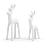 Cast Iron White Reindeer (Set of 2)
