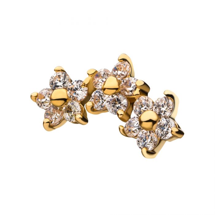 Clustered Trinity Flower Threadless Pin