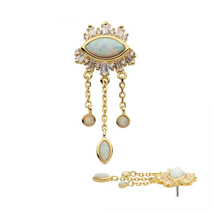 Opal Evil Eye Baguette