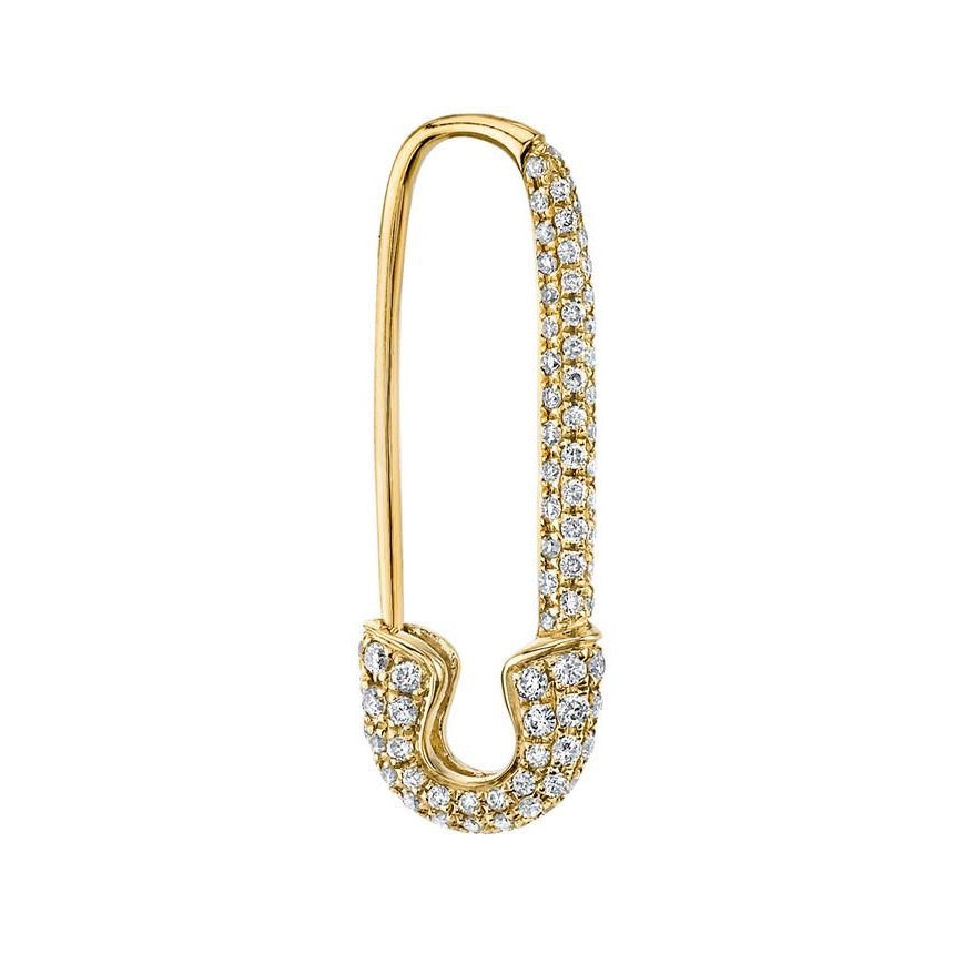 Diamond Safety Pin Earring