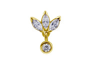 Lotus Dangling Gold Threadless Pin