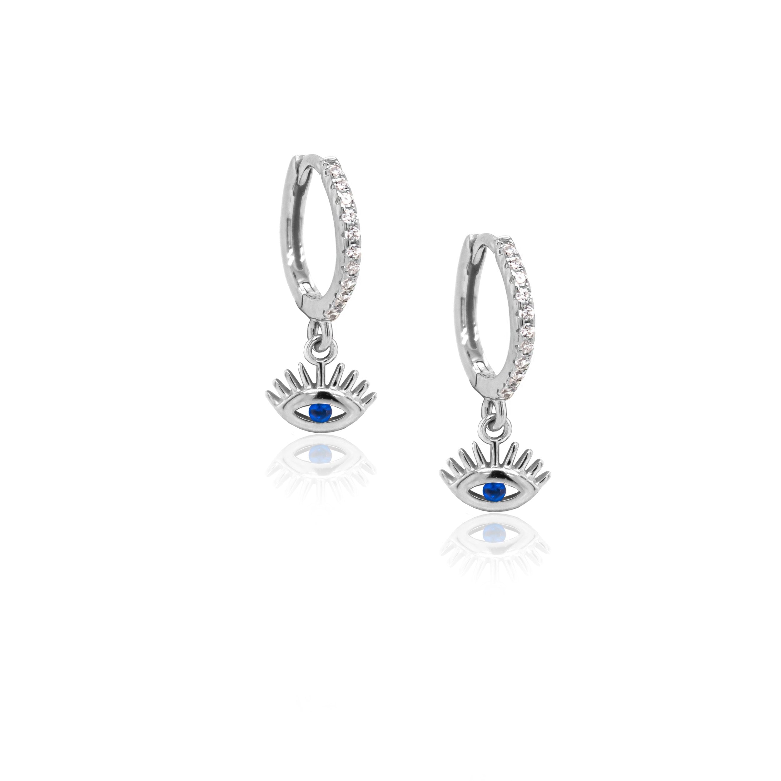 Blue Evil Eye Huggie