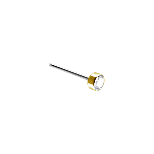 Bezel Gold Threadless Pin