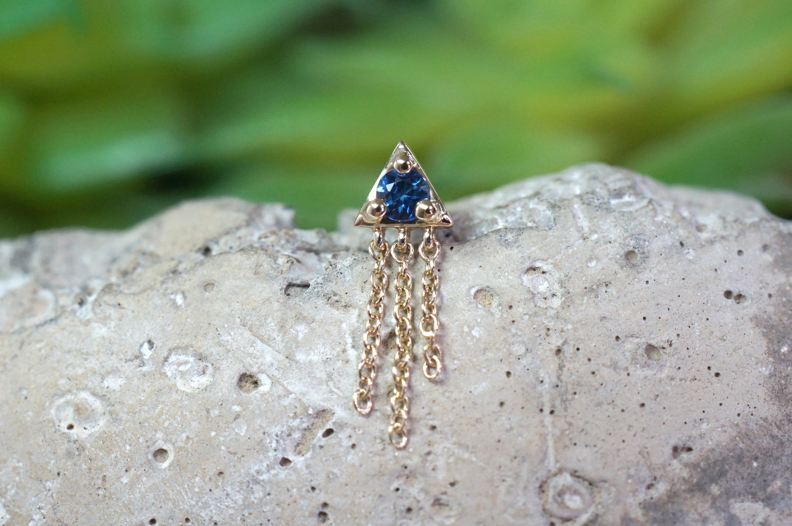 Veronica Blue Topaz Threadless Pin
