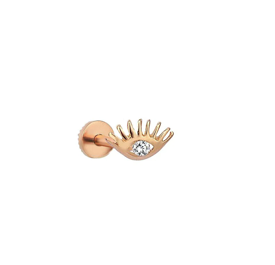 Mini Evil Eye Threaded Stud