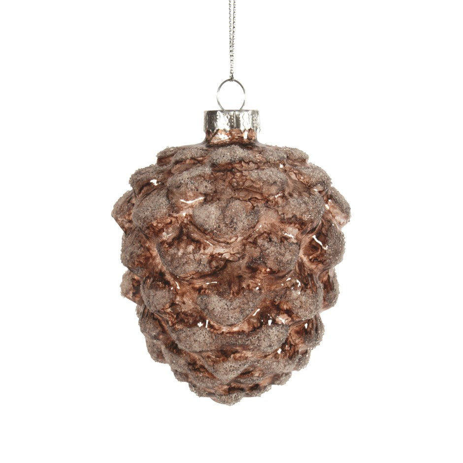 Glittered Glass Pinecone Ornament
