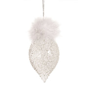 Crystal Feather Glass Ornament