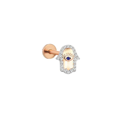 Pavé Hamsa Threaded Stud