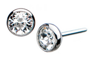 Swarovski Crystal Titanium Threadless Pin