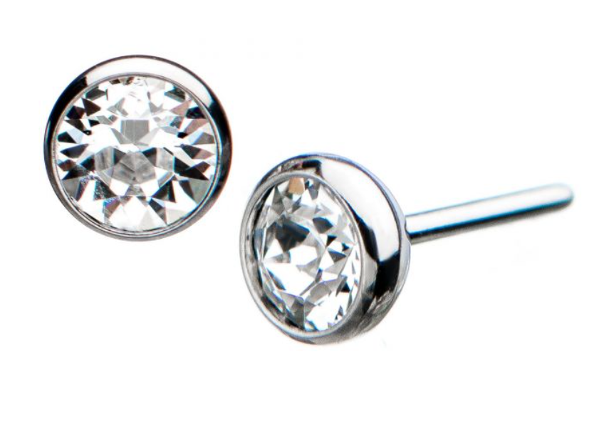 Swarovski Crystal Titanium Threadless Pin