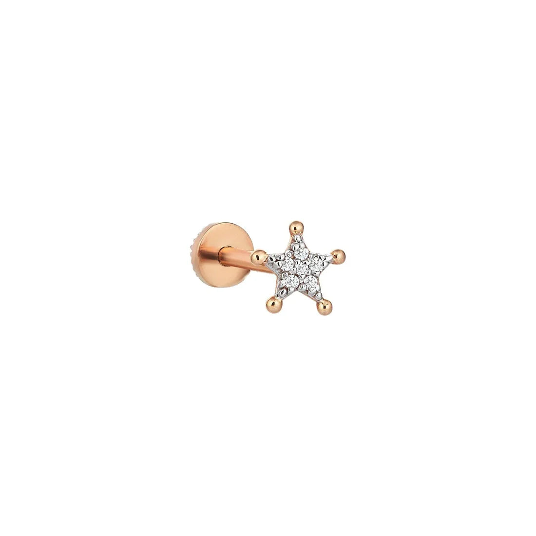 Sheriff Star Pavé Threaded Stud