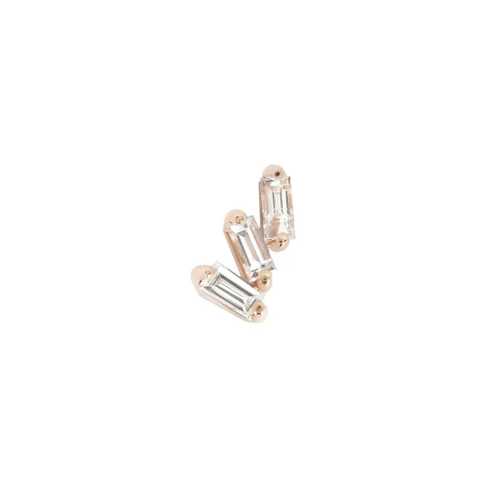 Staxx White Topaz Threadless Pin