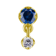 Étoile Drop Sapphire Gold Threadless Pin