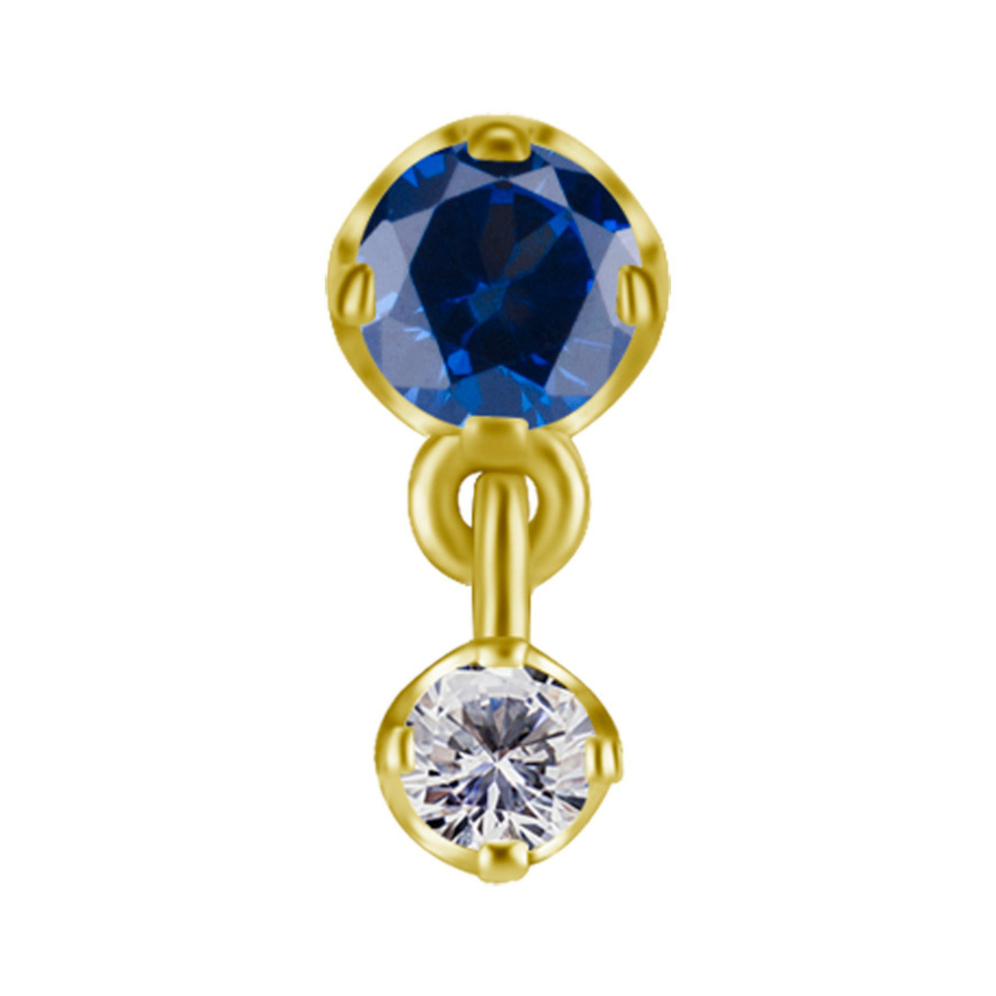 Étoile Drop Sapphire Gold Threadless Pin