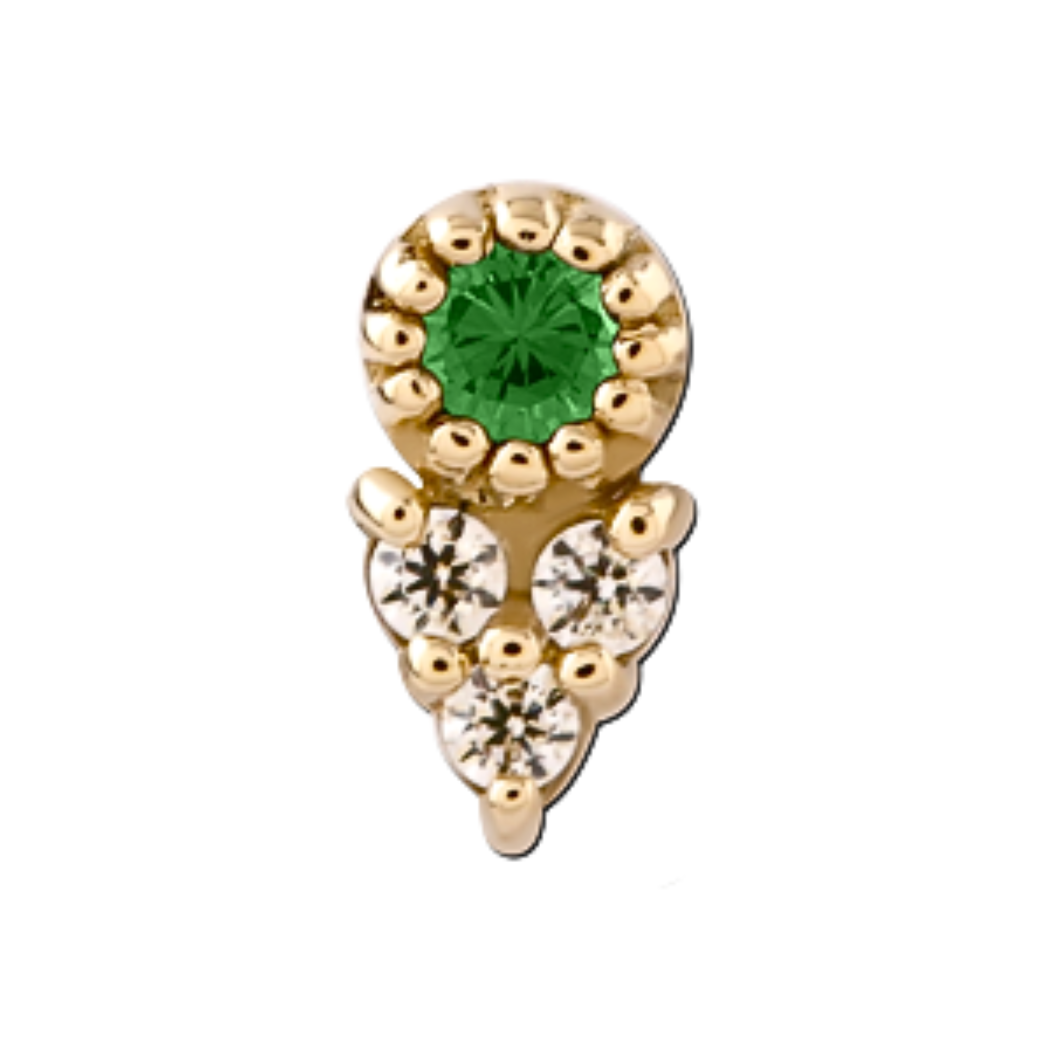 EMERELLE GOLD THREADLESS PIN