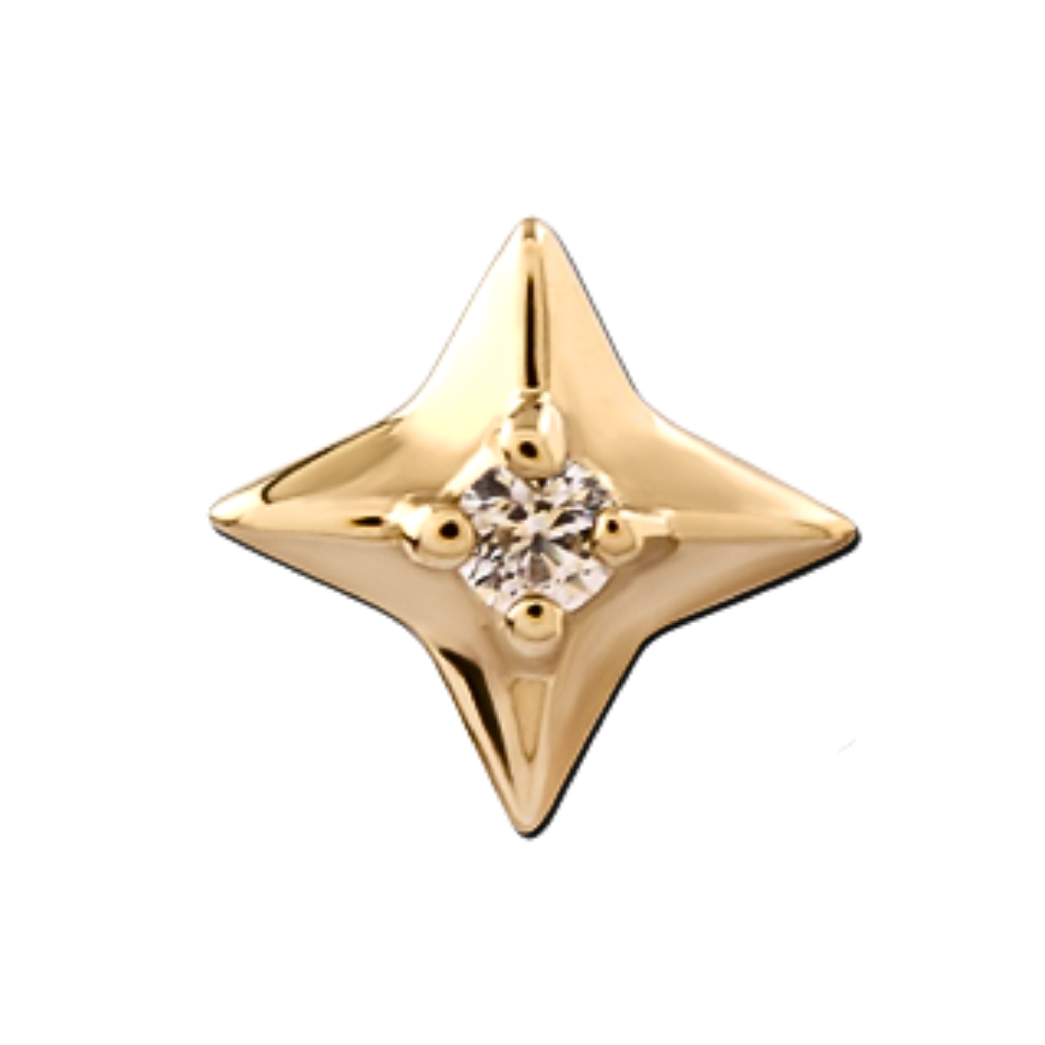 SPARKLE GOLD THREADLESS PIN