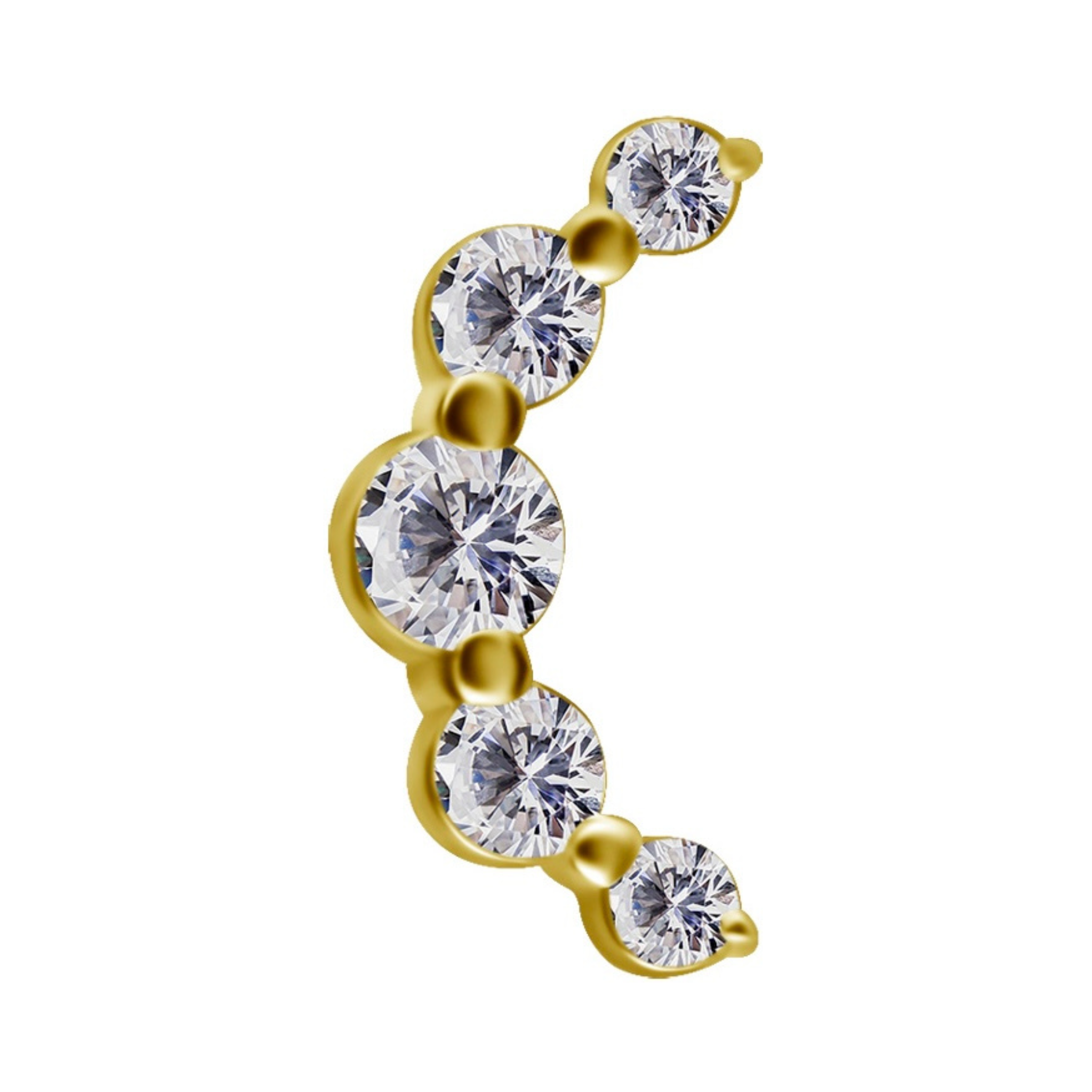 Crescenda Gold Threadless Pin