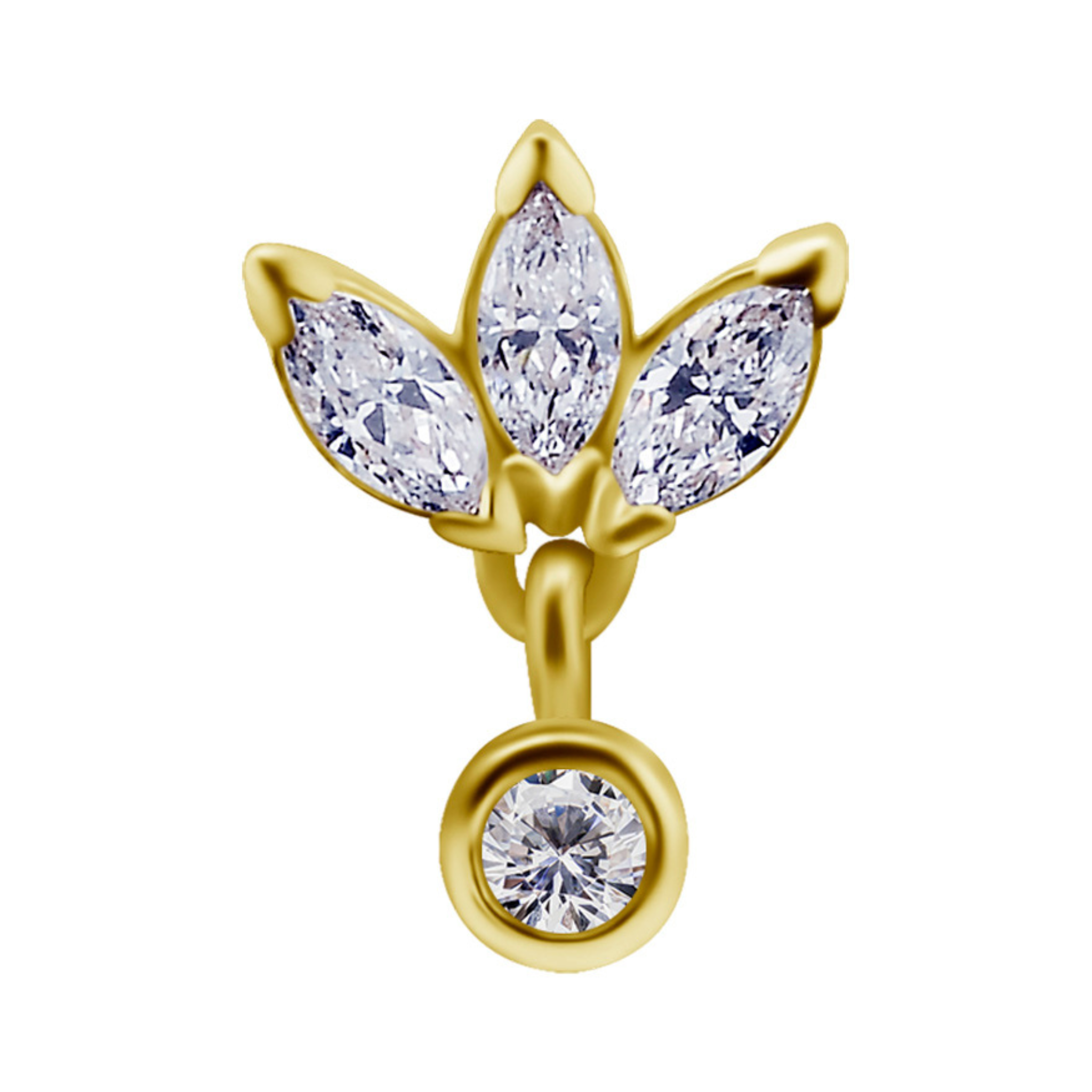 Lunaria Drop Gold Threadless Pin