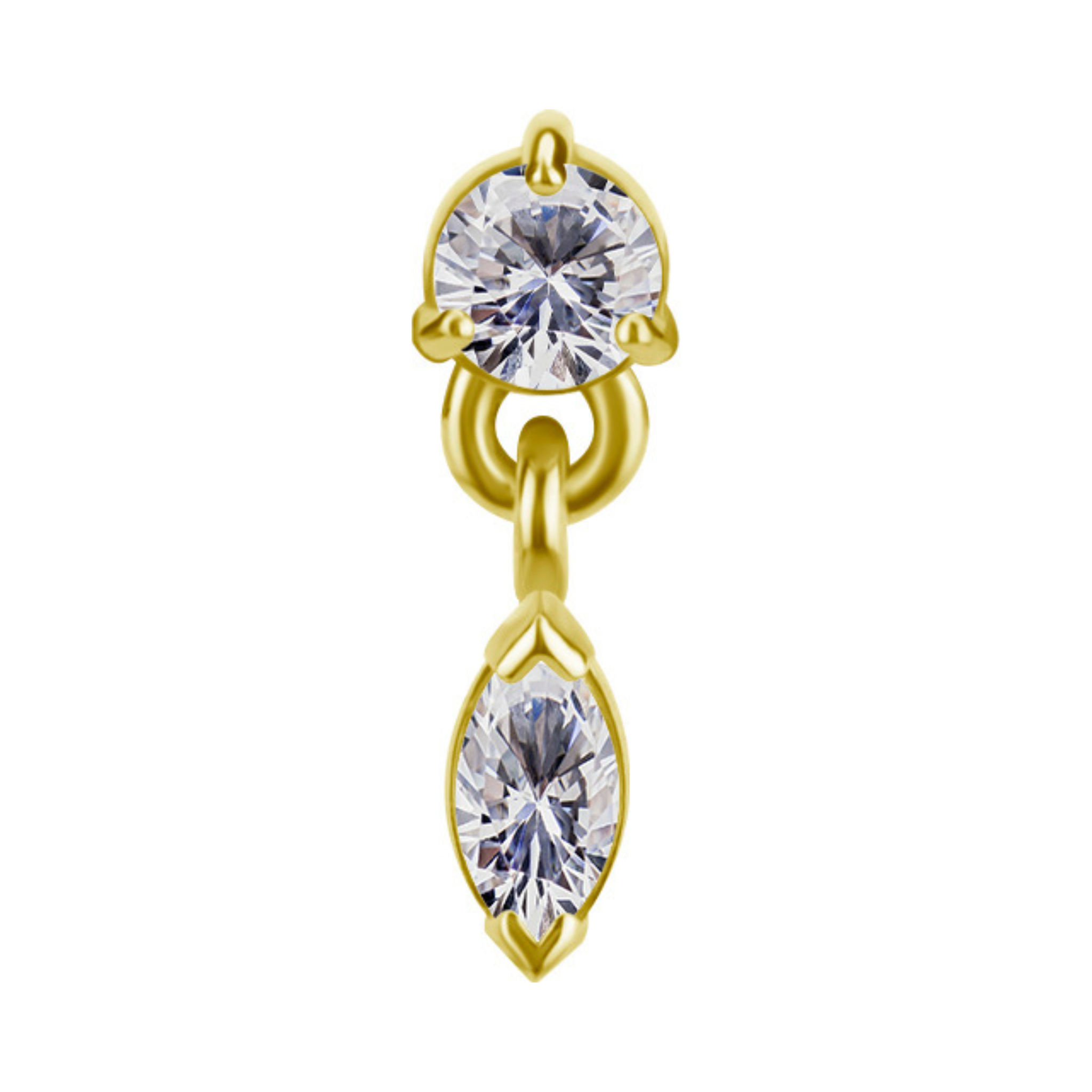 Marise Drop Gold Threadless Pin