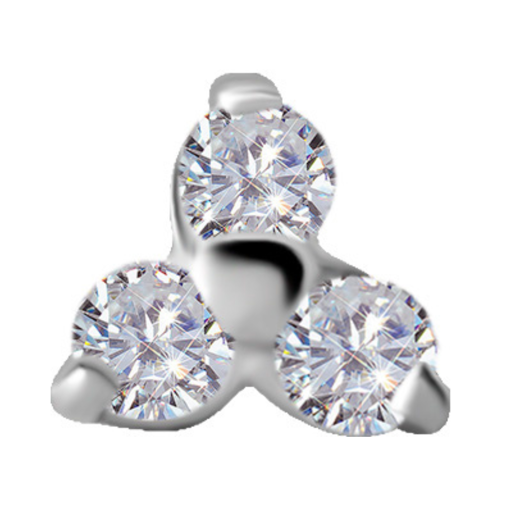 Trielle Diamond Gold Threadless Pin