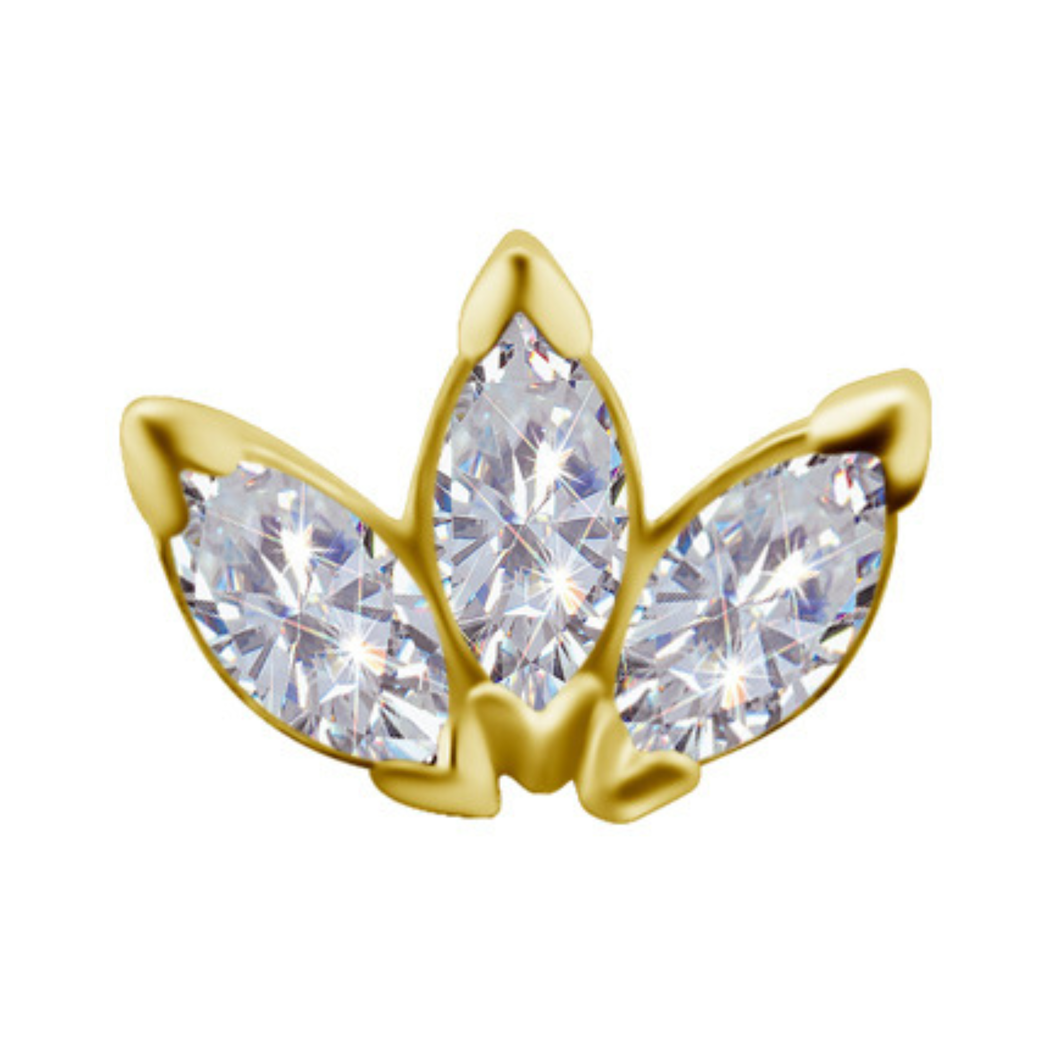 Lunaria Diamond Gold Threadless Pin