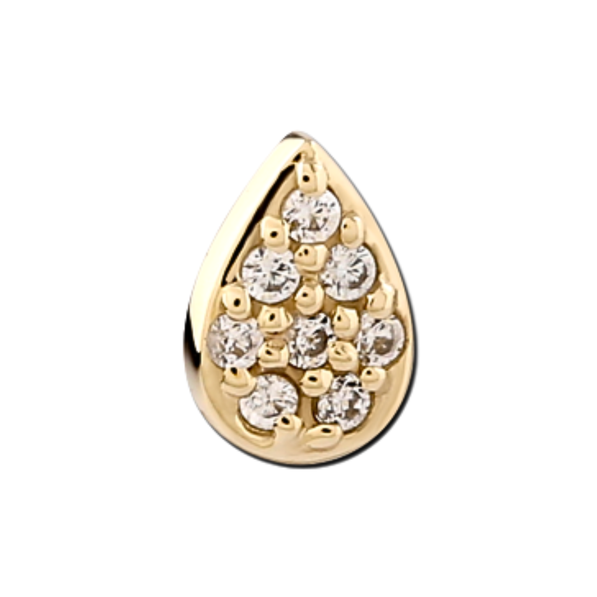 SOLENNE PAVÉ GOLD THREADLESS PIN