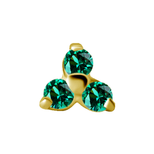 Emerald Trielle Gold Threadless Pin