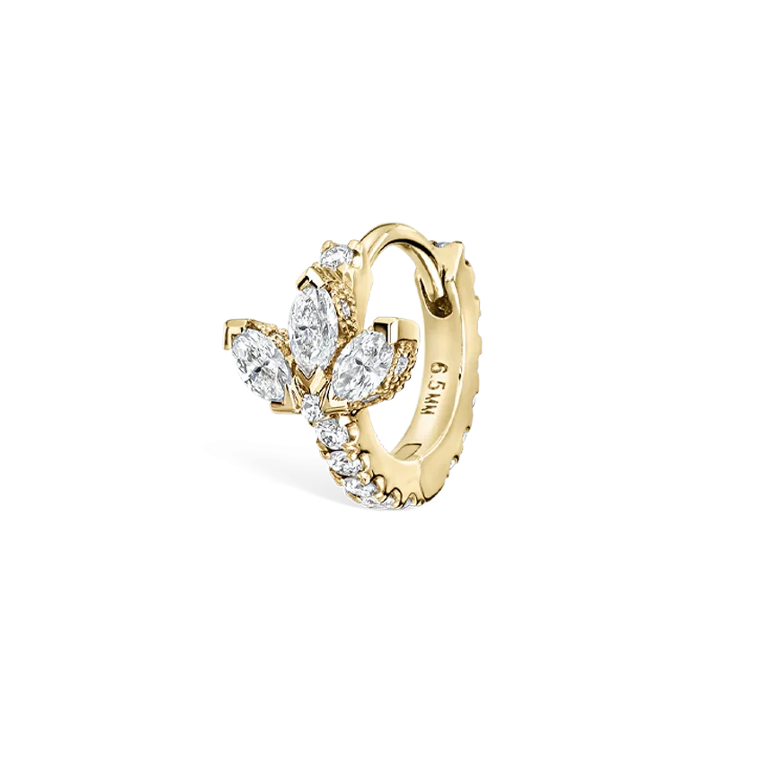 6.5mm Diamond Lotus Eternity Hoop Earring