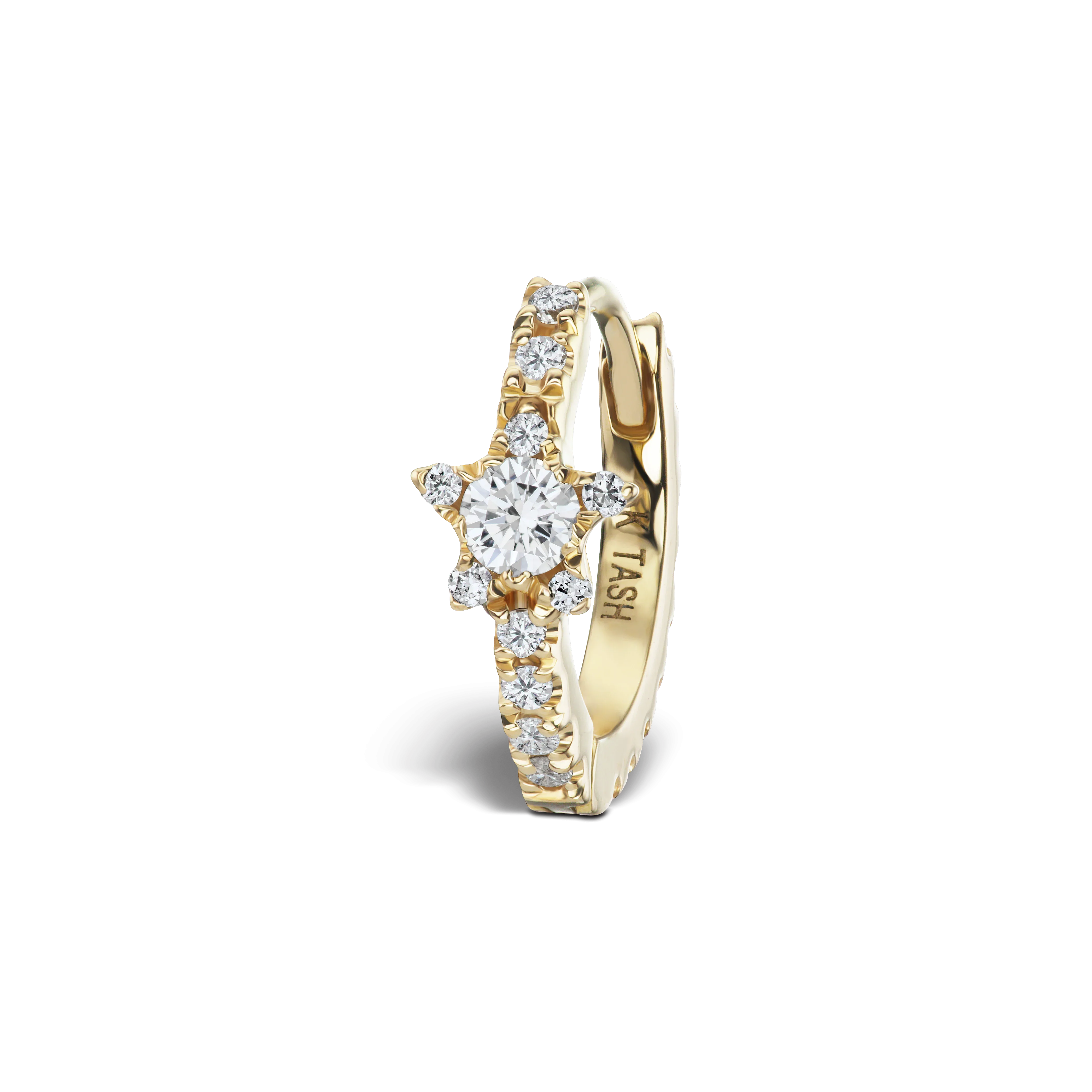 8mm Diamond Star Eternity Hoop Earring