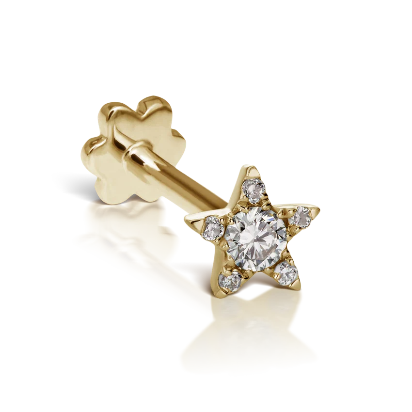 4.5mm Diamond Star Threaded Stud Earring