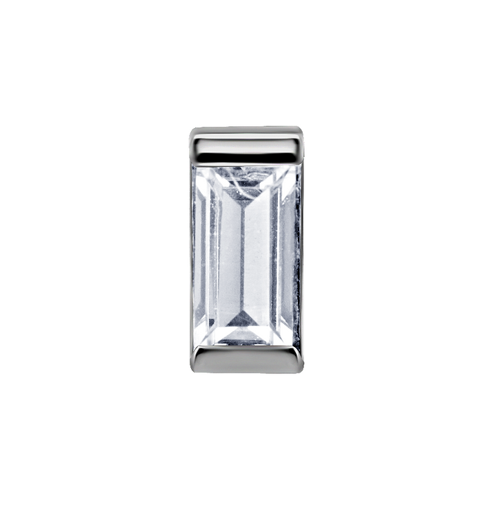 Rectangle Baguette Titanium Threadless Pin