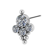 Cascading & Bead Cluster Titanium Threadless Pin