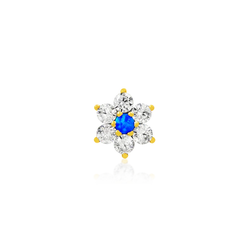 Swarovski and Blue Opal Flower Threadless Pin