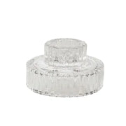 Clear Ribbed Glass Taper Holder