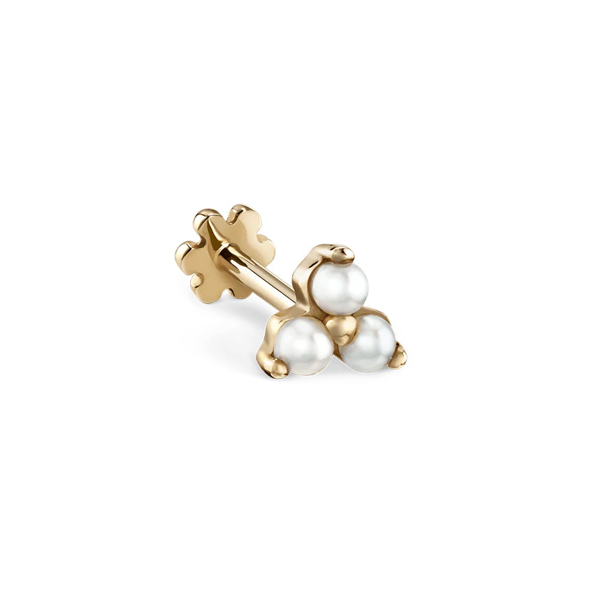 4.5mm Pearl Trinity Threaded Stud Earring