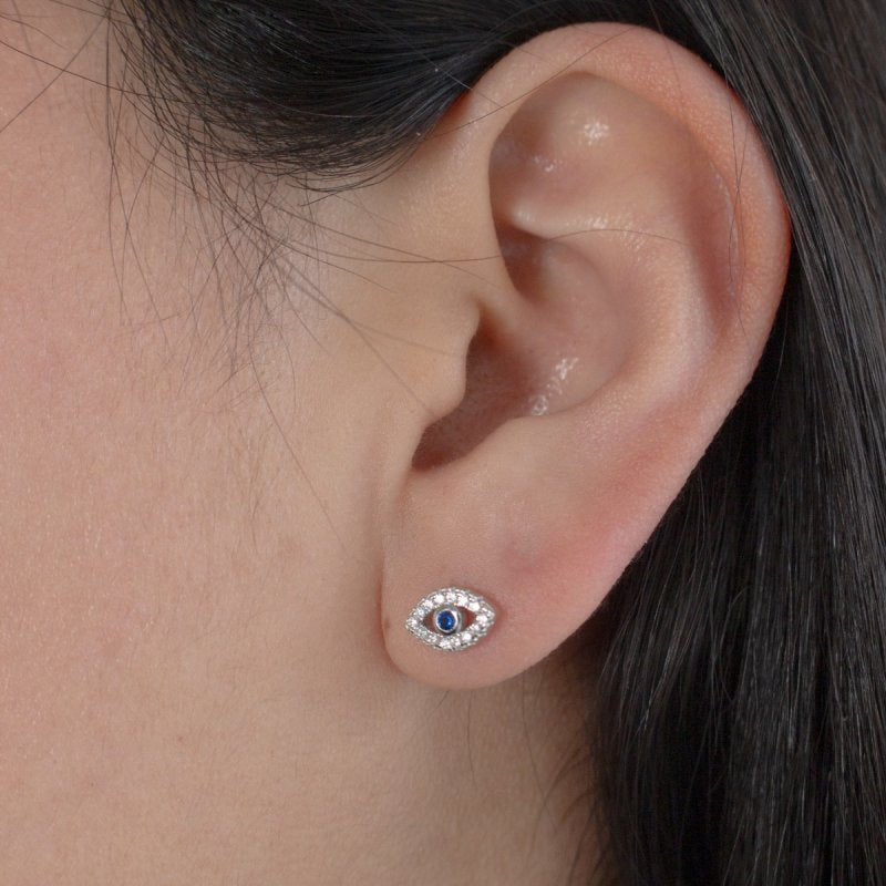 Pavé Evil Eye Earrings