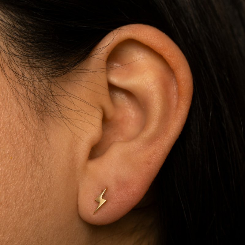 Plain Lightning Bolt Earring