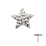 Hammered Star Titanium Threadless Pin