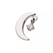 Crescent Moon with Dangle Titanium Threadless Pin
