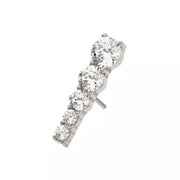 Cascading Prong Set Titanium Threadless Pin
