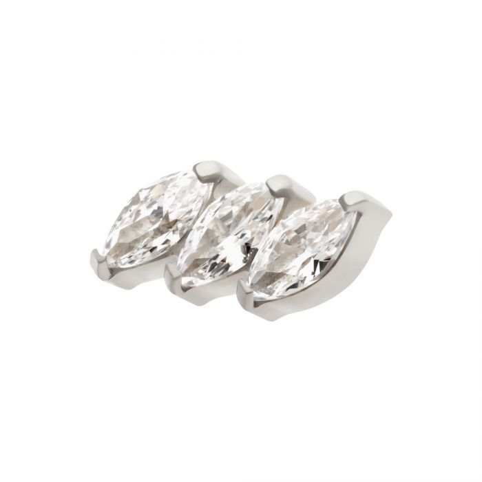 Prong Set Marquise Titanium Threadless Pin
