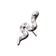 Snake Prong 9 StoneTitanium Threadless Pin