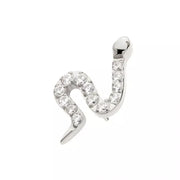 Pave Set 13 CZ Snake Titanium Threadless Pin