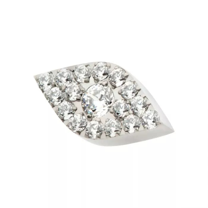 Pave Gem Evil Eye Titanium Threadless Pin