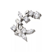 Round & Marquise Gem Vine Titanium Threadless Pin