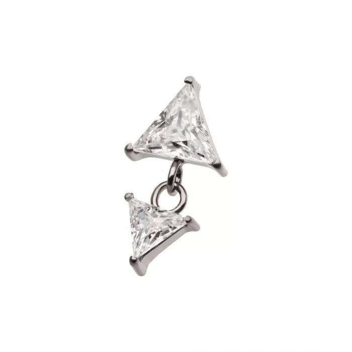 Double Triangle Dangle Titanium Threadless Pin